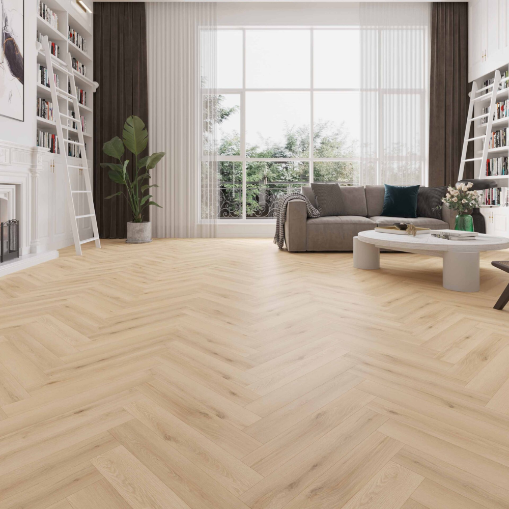 Milano Terra Oak Herringbone Laminate Wooden Flooring 10.10cm x 60.60cm-Whiteriver-Delforno