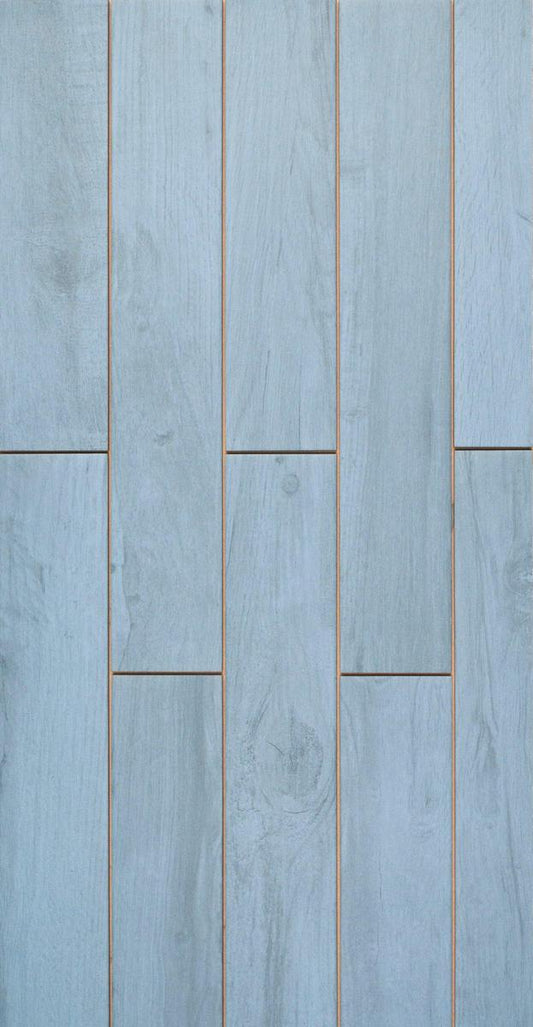 Woodlands 55 Denim Wood Effect Porcelain Tile 9.8 x 59.3cm-Delforno