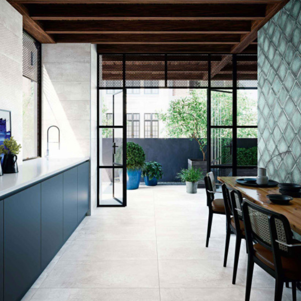Metalic White Porcelain Tile 59.55 x 59.55cm-Aparici-Delforno