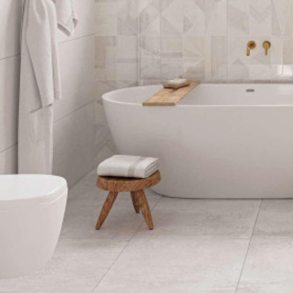 Metalic White Porcelain Tile 59.55 x 59.55cm-Aparici-Delforno