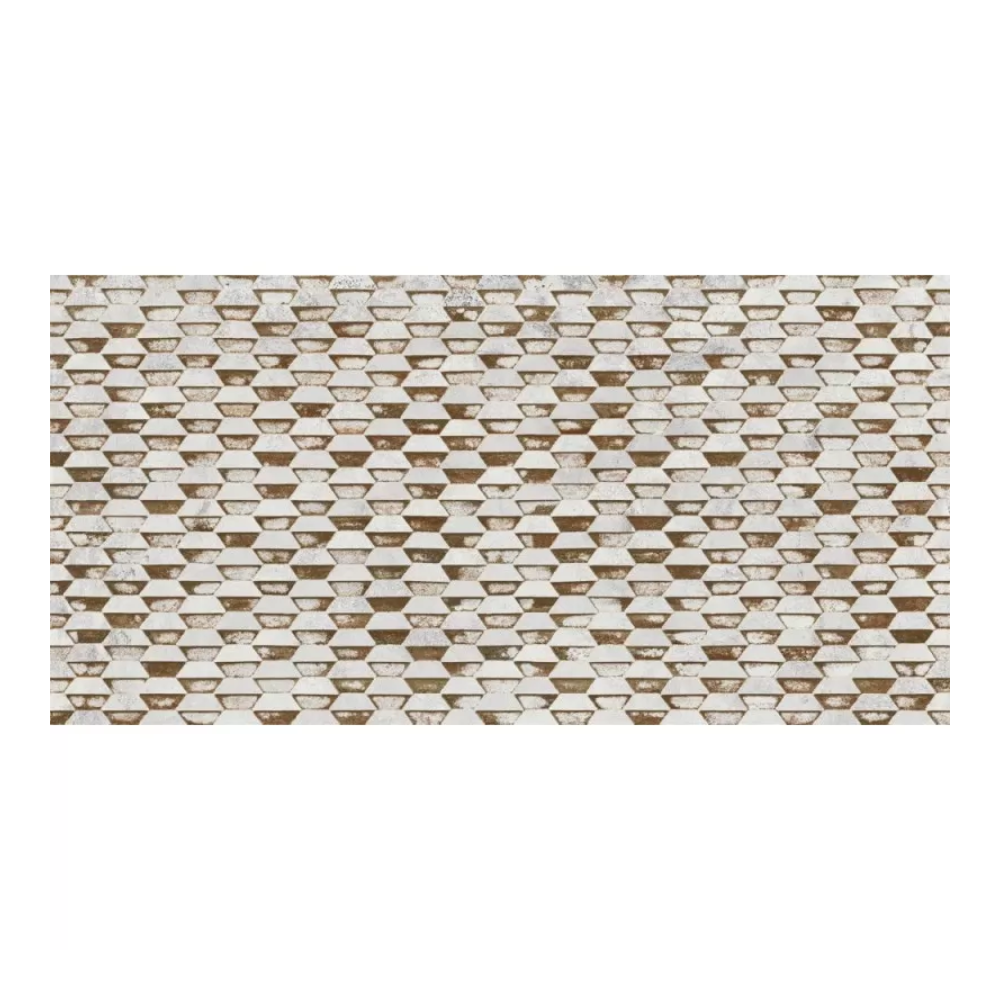 Steel White Stamping Natural Porcelain Tile 49.75 x 99.55cm-Aparici-Delforno
