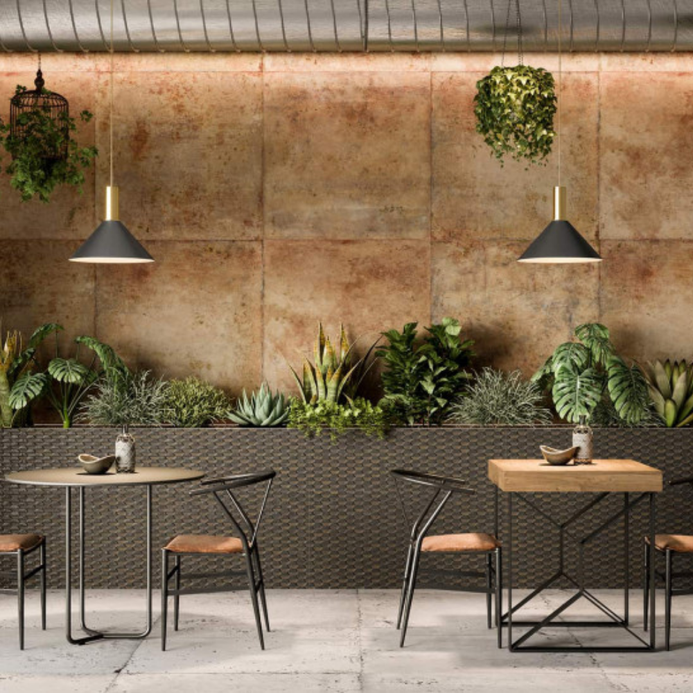 Steel Black Stamping Natural Porcelain Tile 50 x 100cm-Aparici-Delforno