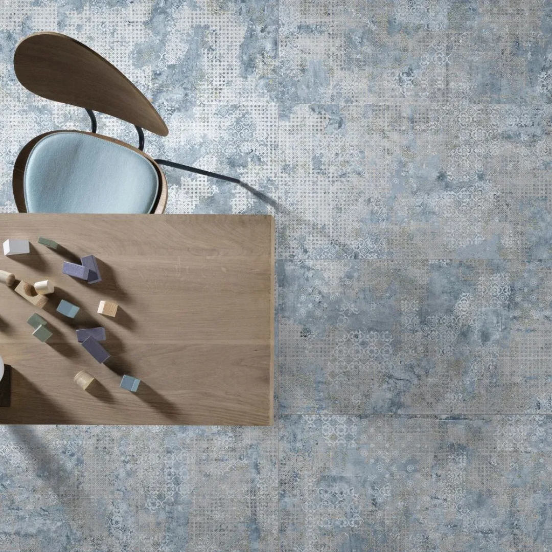 Rug Blue Natural Porcelain Tile 50 x 100cm