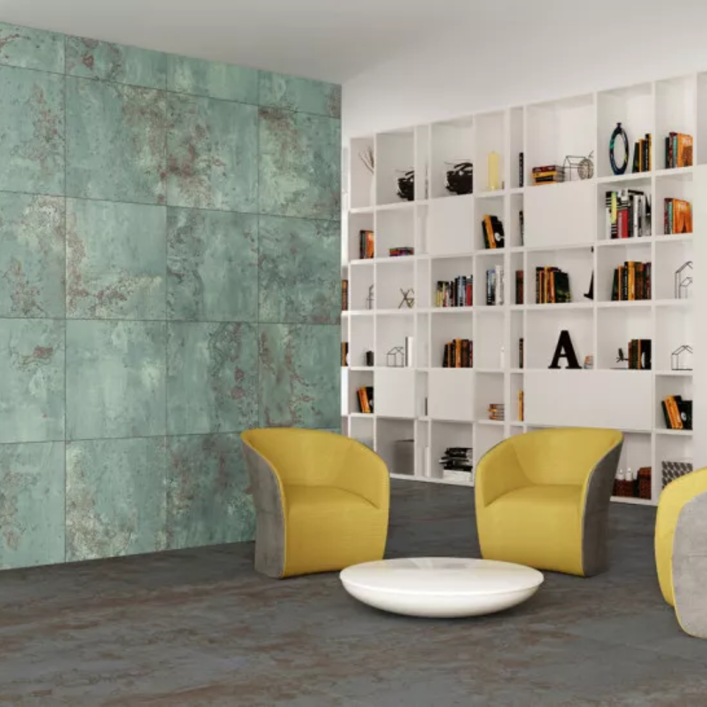 Zinc Green Natural Porcelain Tile 60 x 60cm-Apavisa-Delforno
