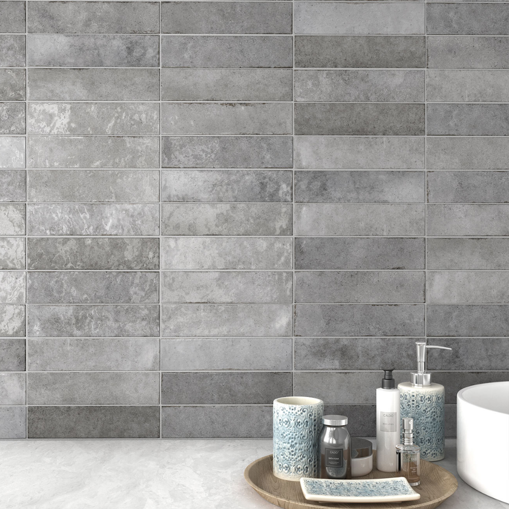 Tribeca Grey Whisper Porcelain Tile 6 x 24.6cm-Delforno