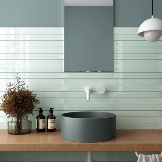 Vitral Axis Mint Ceramic Tile 5 x 40cm-Delforno