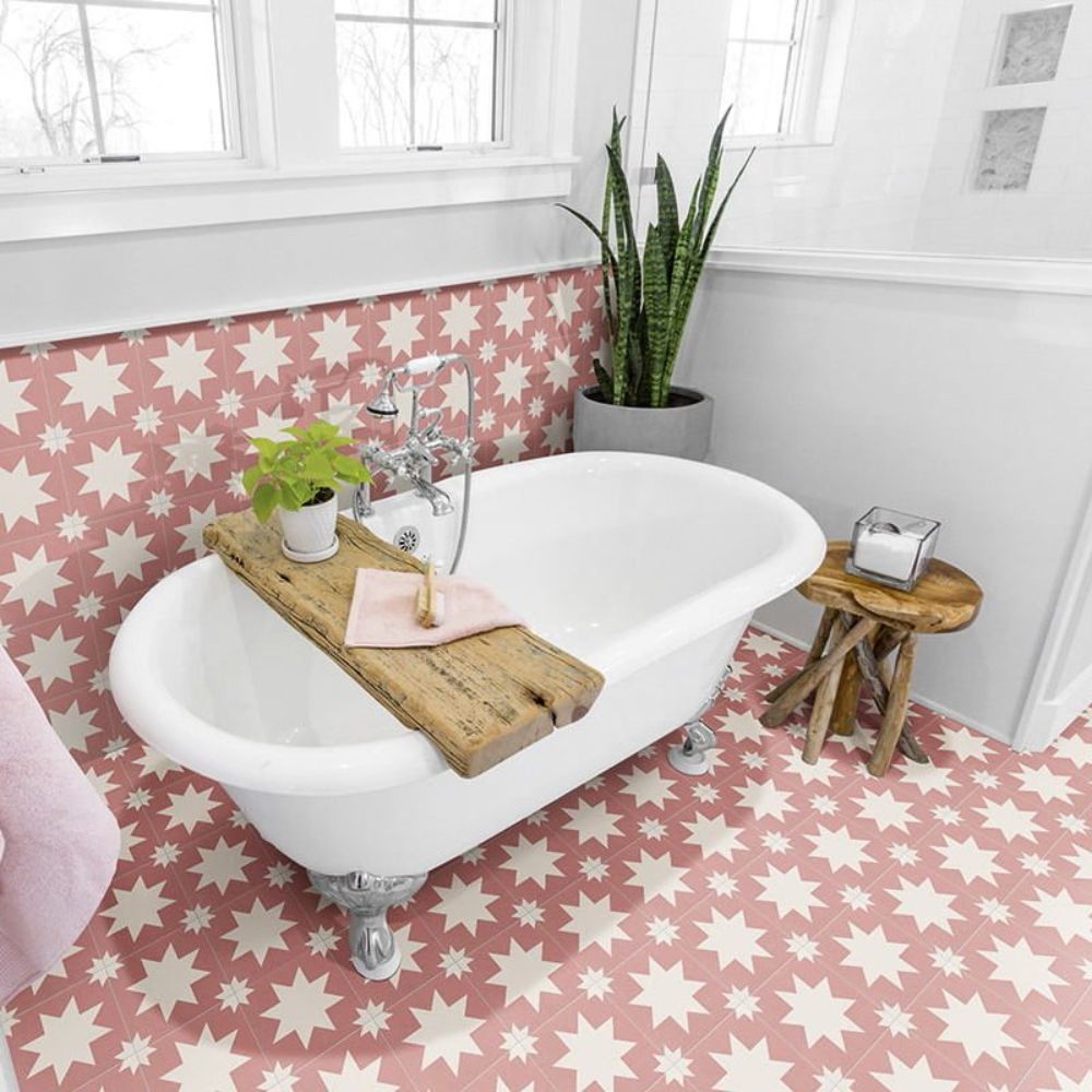 Fired Star Pink Matt Porcelain Tile 20 x 20cm-Delforno