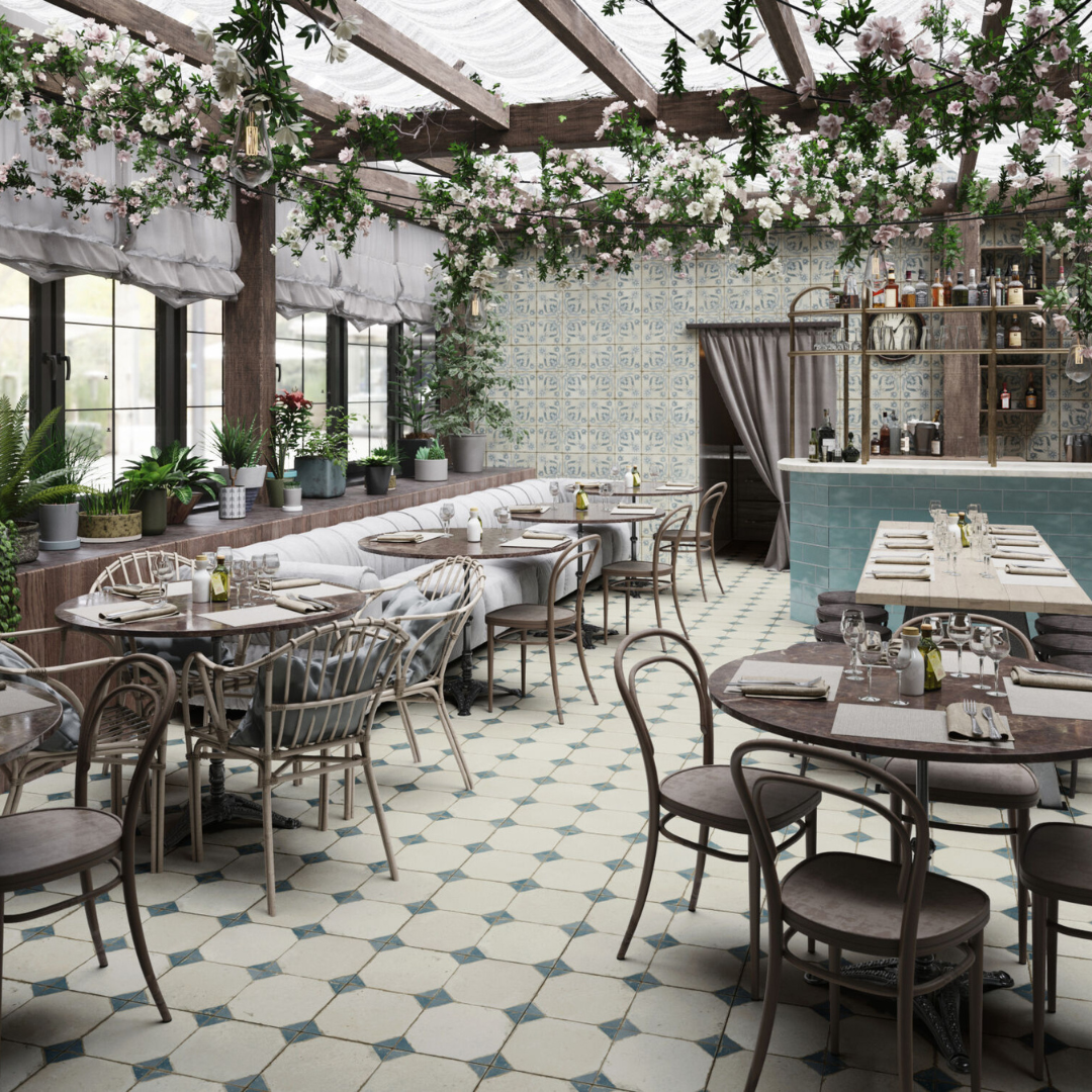 FS Yard Blue Ceramic Tile 45 x 45cm-Delforno