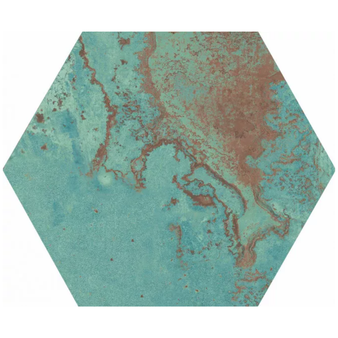 Zinc Green Natural Hex Porcelain Tile 25 x 30cm