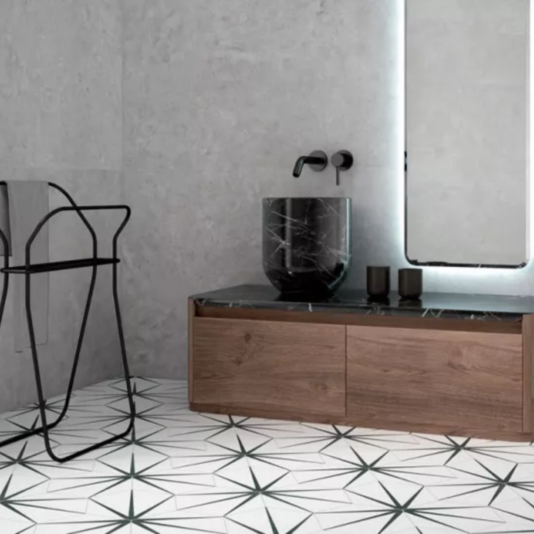 Starline White Natural Hex Porcelain Tile 25 x 30cm