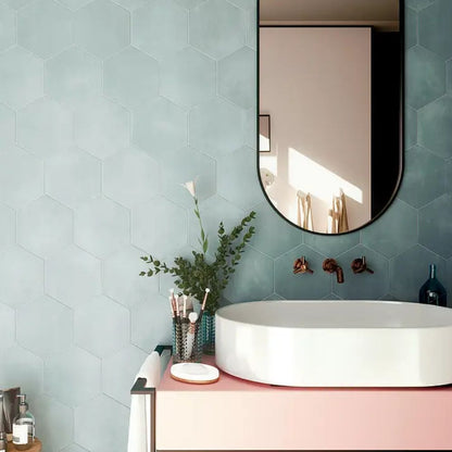 Meraki Base Aquamarina Porcelain Tile 19.8 x 22.8cm-Bestile S.L.-Delforno