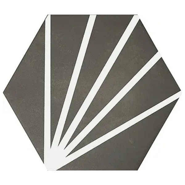 Meraki Negro Hexagon Tile 19.8x22.8cm | Porcelain Wall & Floor Tile ...
