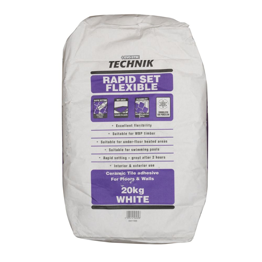 Technik Rapid Set Flexible White Tile Adhesive 20kg