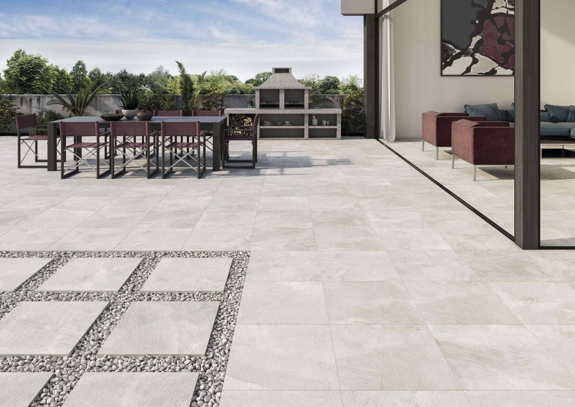 Inside Out Collection Rockstone White Slab 20mm-Tiles-Delforno