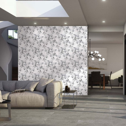 Deco Black & White Porcelain Tile 49.1cm x 98.2cm-Ceracasa-Delforno