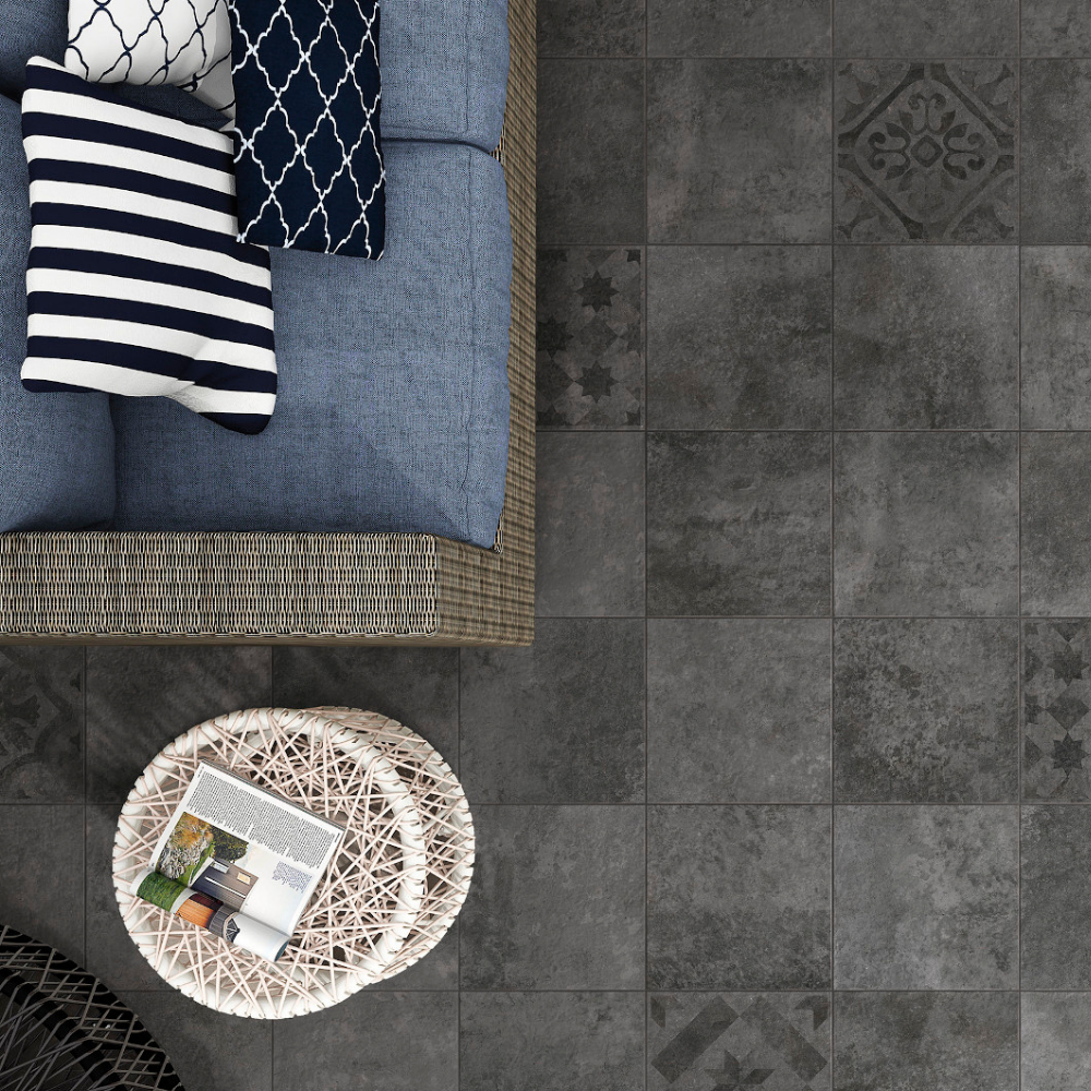 Livorno Notte Porcelain Tile 40.2 x 40.2cm-Delforno