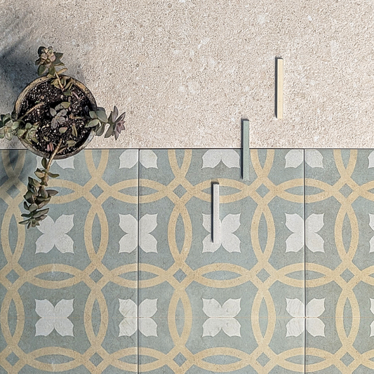 Deco Alba 1 Green Porcelain Tile 22.3 x 22.3cm