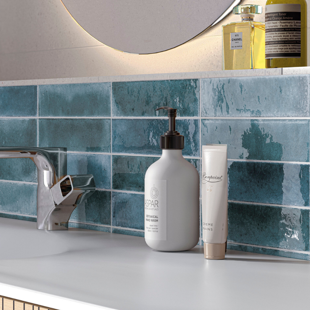 Jazba Turquoise Porcelain Tile 6 x 24.6cm-Cifre-Delforno