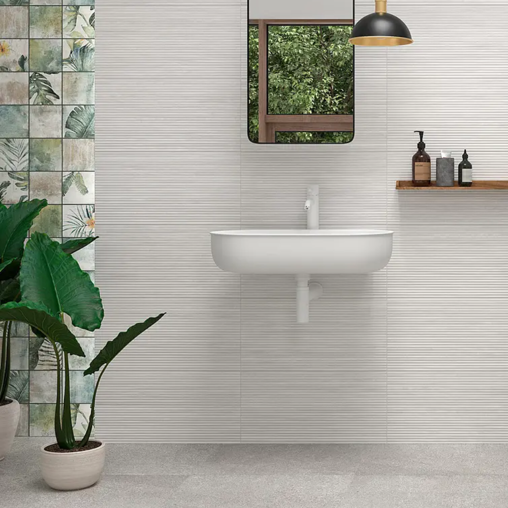 Linnear White Matt Ceramic Tile 31.6 x 100cm