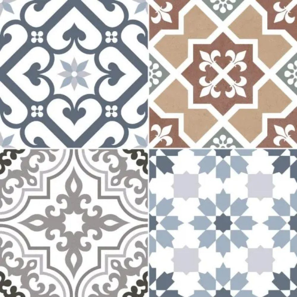 Origin Mix Pattern Porcelain Tile 45 x 45cm | Decorative Pattern Tiles ...
