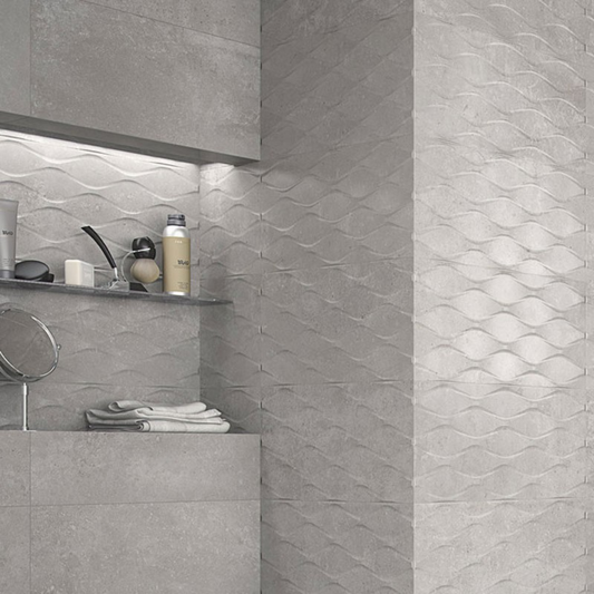 Napoles Pearl Ceramic Tile 25 x 50cm-Dual Gris-Delforno