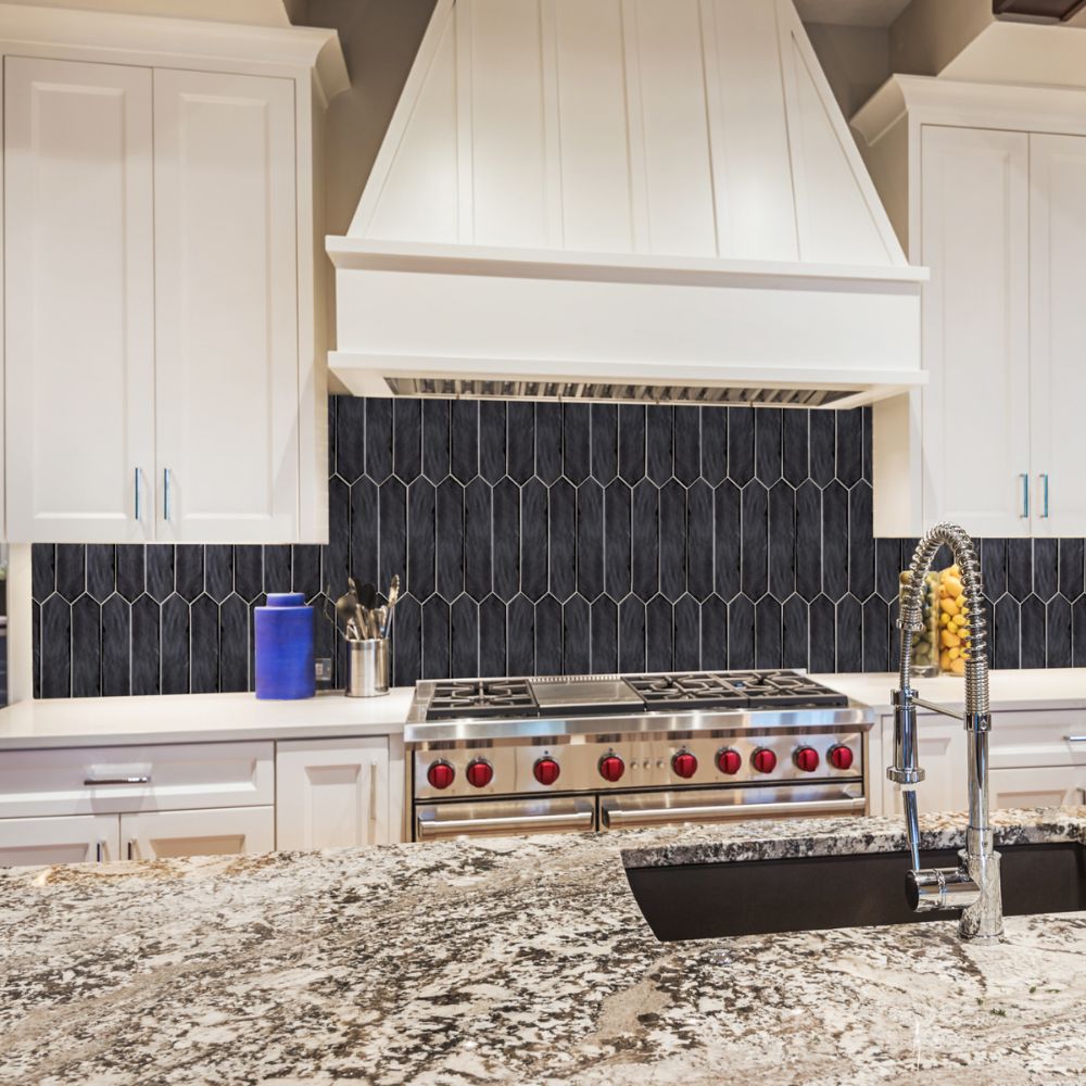 Tribeca Picket Black Ceramic Tile 6.5 x 33.2cm-Estudio Ceramica-Delforno