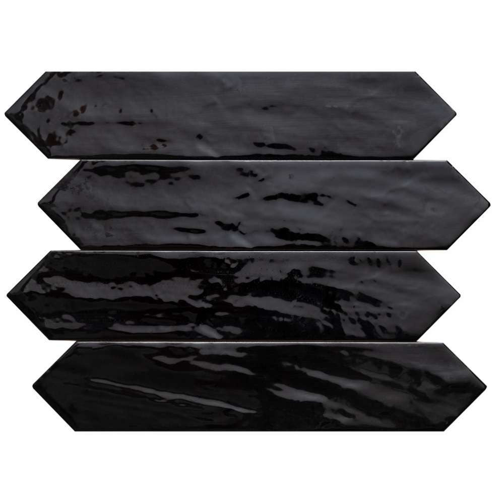 Tribeca Picket Black Ceramic Tile 6.5 x 33.2cm-Estudio Ceramica-Delforno