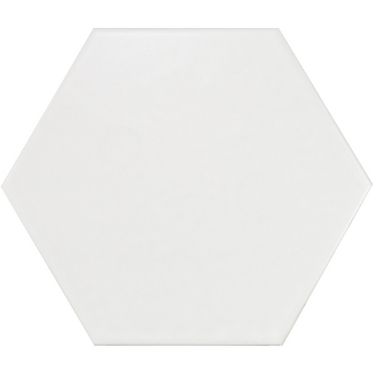 Hexatile Blanco Matt Porcelain Tile 17.2 x 20cm-Equipe-Delforno