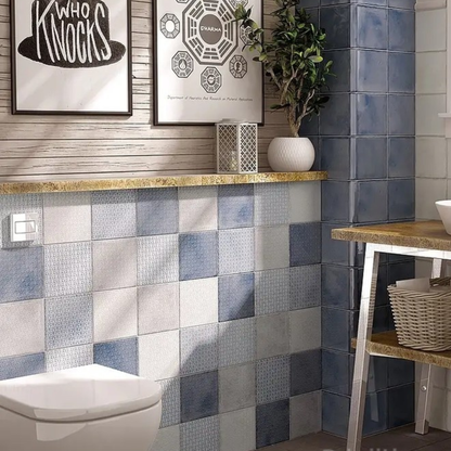 Splendours Royal Blue Porcelain Tile 15 x 15cm-Delforno