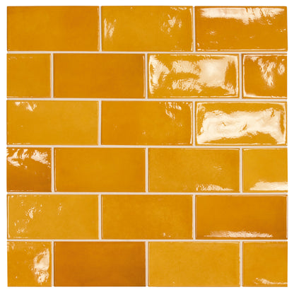 Village Tuscany Gold Ceramic Tile 6.5 x 13.2cm-Delforno