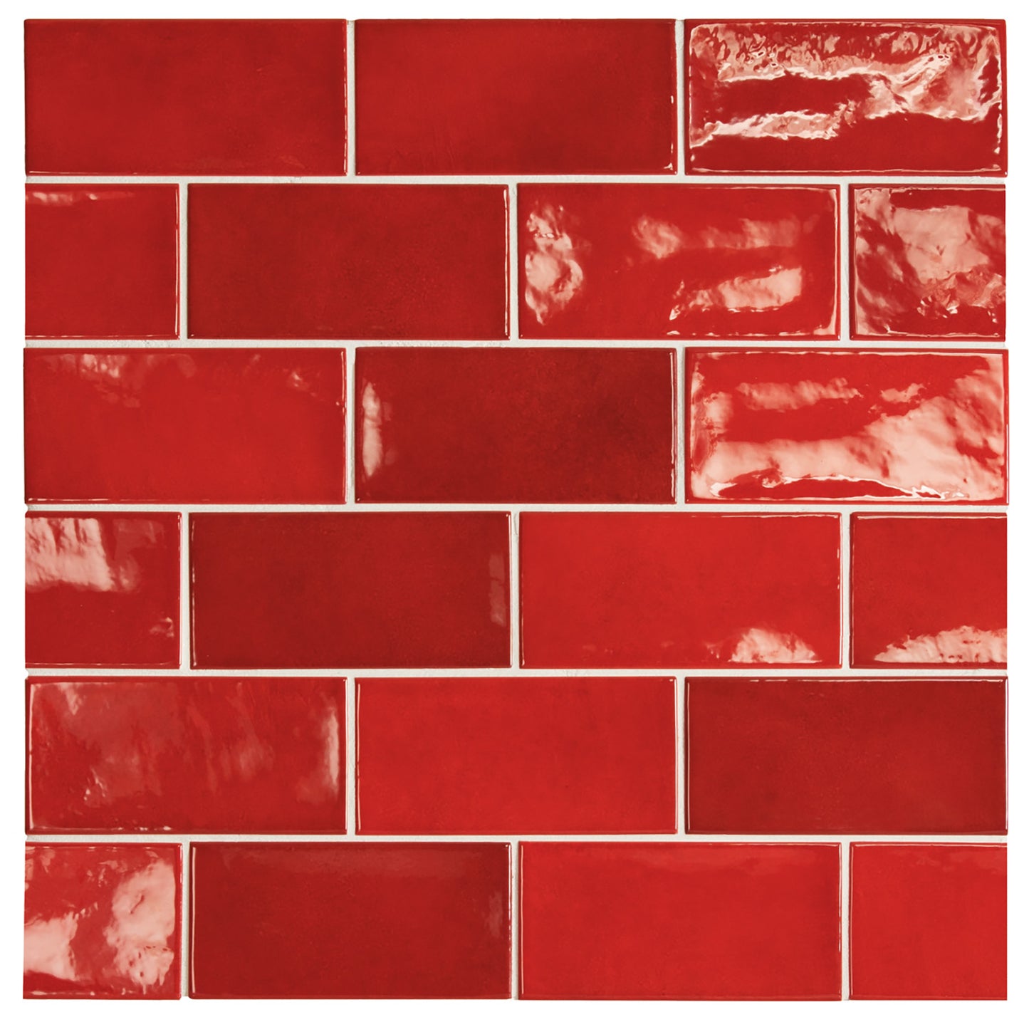 Village Volcanic Red Ceramic Tile 6.5 x 13.2cm