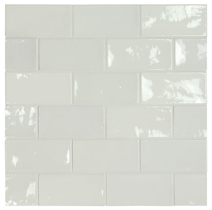 Village White Ceramic Tile 6.5 x 13.2cm
