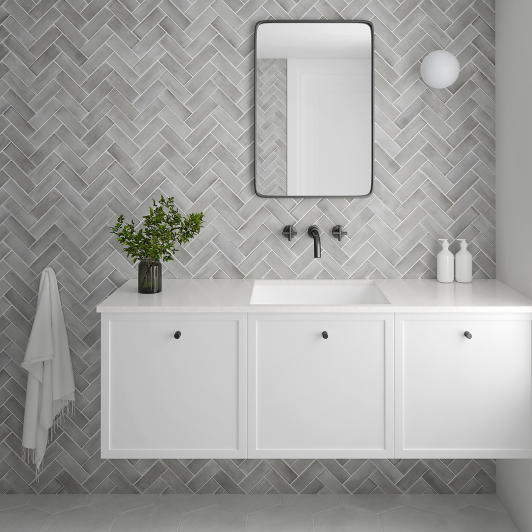 Coco Amber Grey Matt Porcelain Tile 5 x 15cm