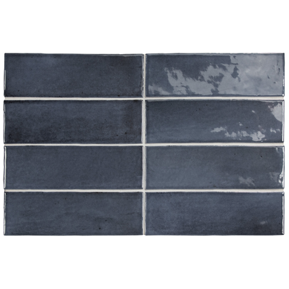 Coco Blue Night Gloss Porcelain Tile 5 x 15cm