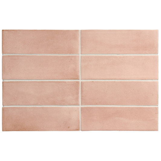 Coco Orchard Pink Matt Porcelain Tile 5 x 15cm