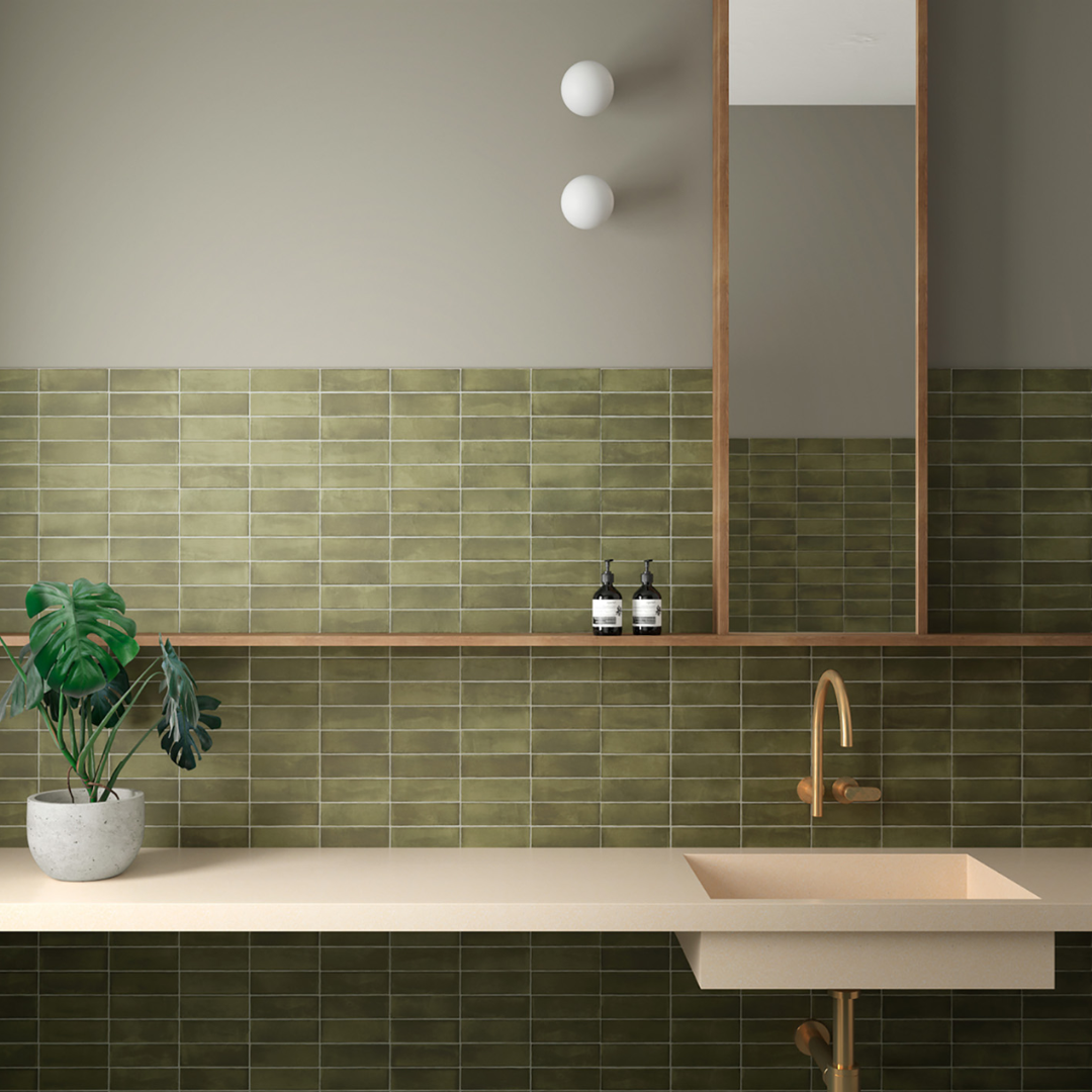 Coco Verde Matt Porcelain Tile 5 x 15cm