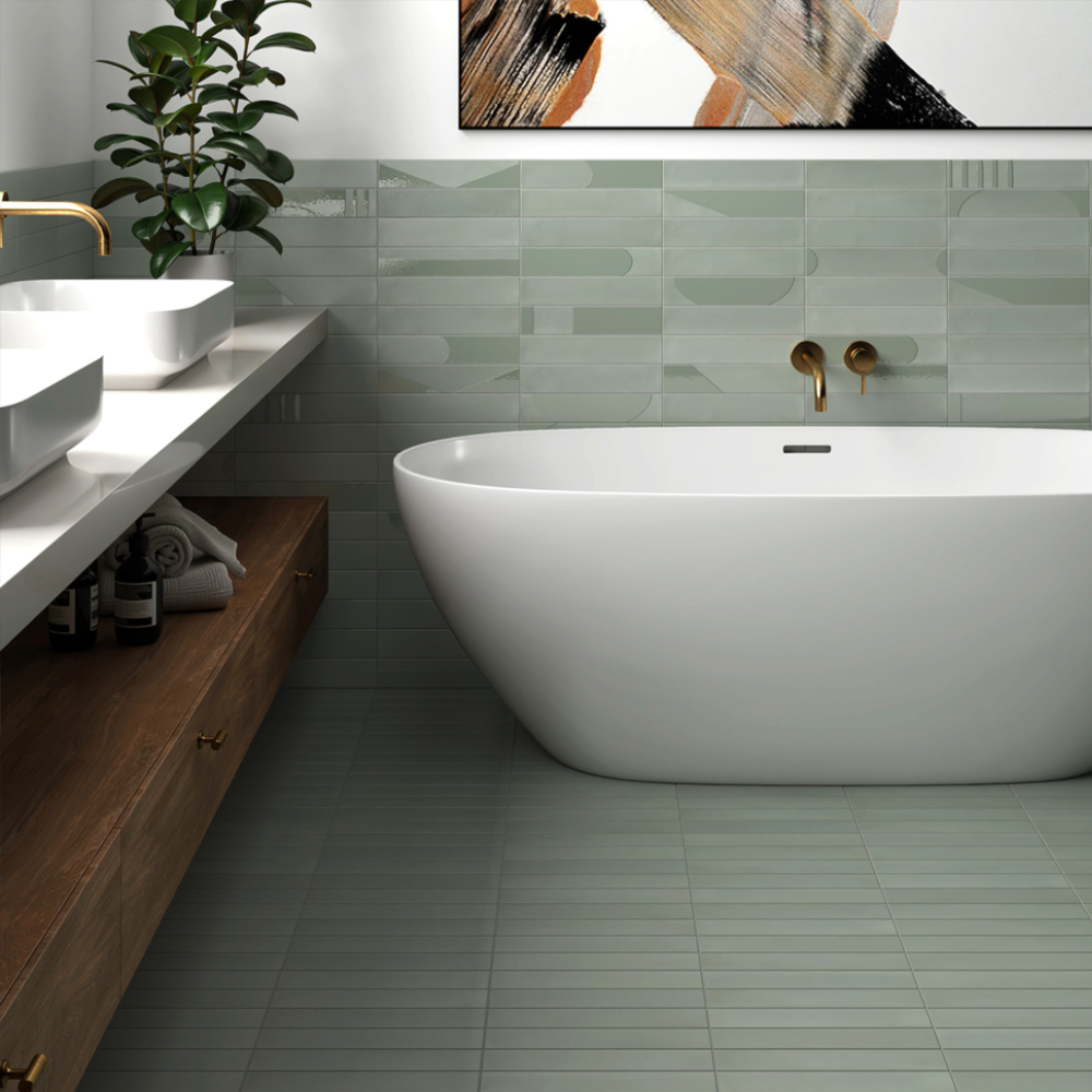 Wadi Mint Porcelain Tile 6 x 30cm