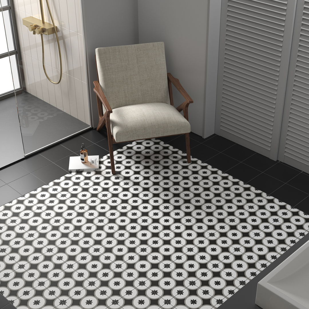 Rivoli Black Porcelain Tile 20 x 20cm-Delforno