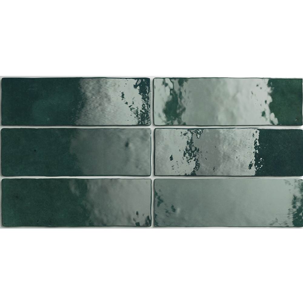 Artisan Moss Green Ceramic Tile 6.5 x 20cm-Delforno