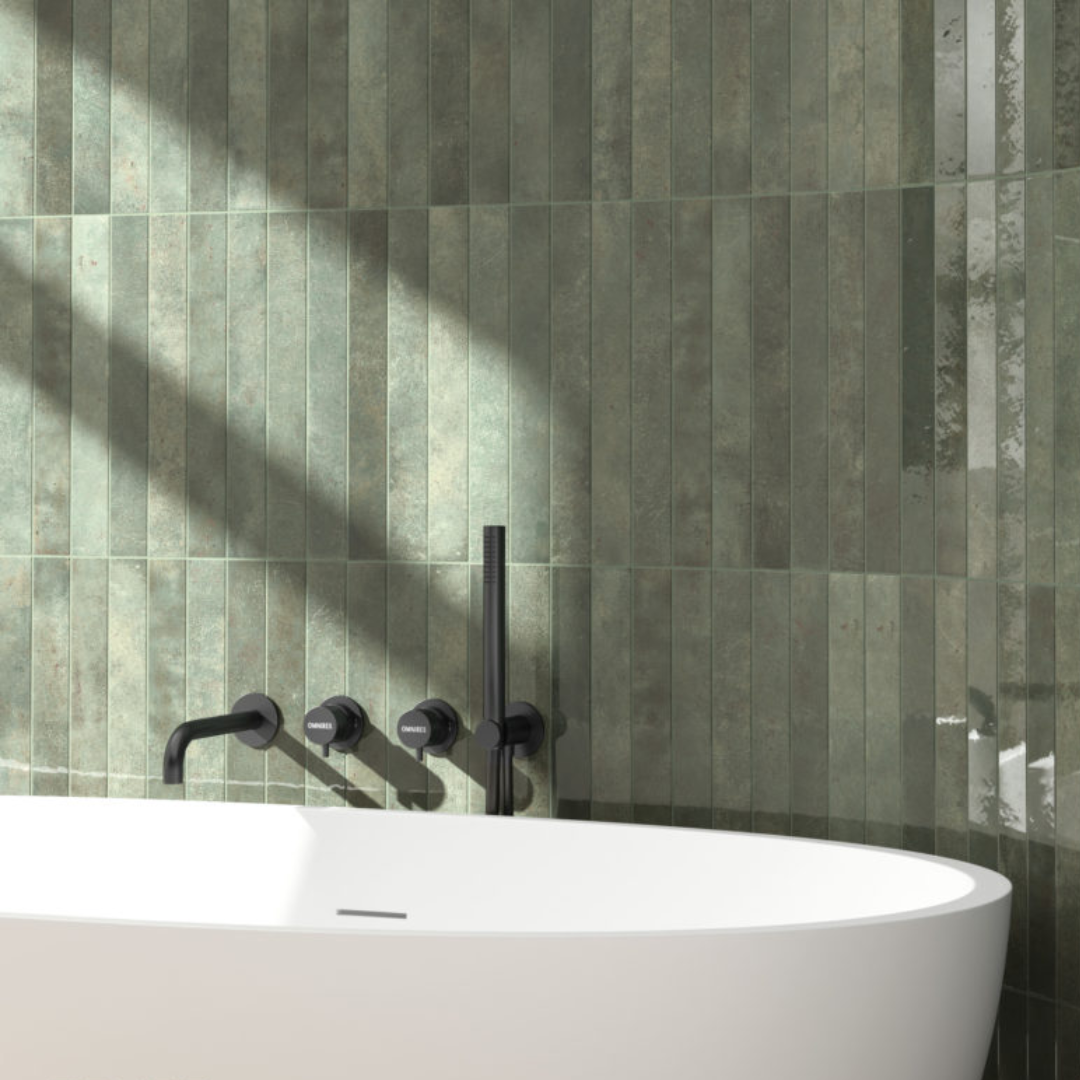 Verticale Oakmoss Porcelain Tile 5 x 40cm-Delforno