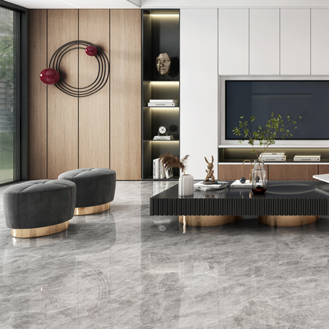 Cloud Grey Honed Marble Tile 60 x 60cm-Delforno