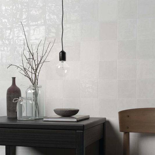 Riad White Ceramic Tile 10 x 10cm