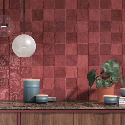 Riad Red Ceramic Tile10 x 10cm-Harmony-Delforno