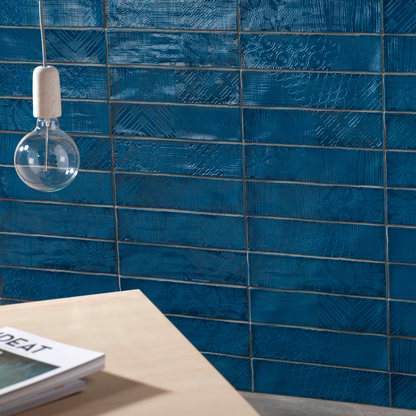 Pasadena Blue Ceramic Tile 7.5 x 30cm-Delforno