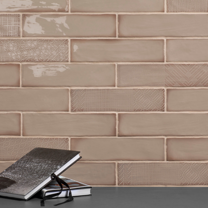 Pasadena Taupe Ceramic Tile 7.5 x 30cm-Delforno