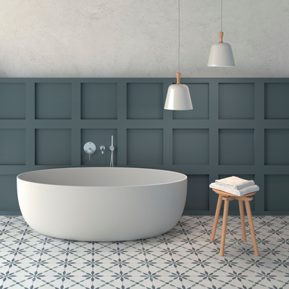 Havana White Flower Porcelain Tile 22.3 x 22.3cm