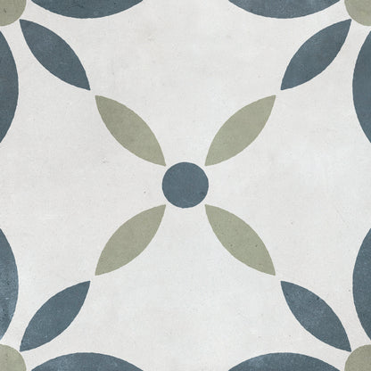 Havana White Flower Porcelain Tile 22.3 x 22.3cm
