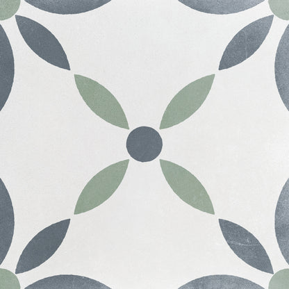 Havana White Flower Porcelain Tile 22.3 x 22.3cm