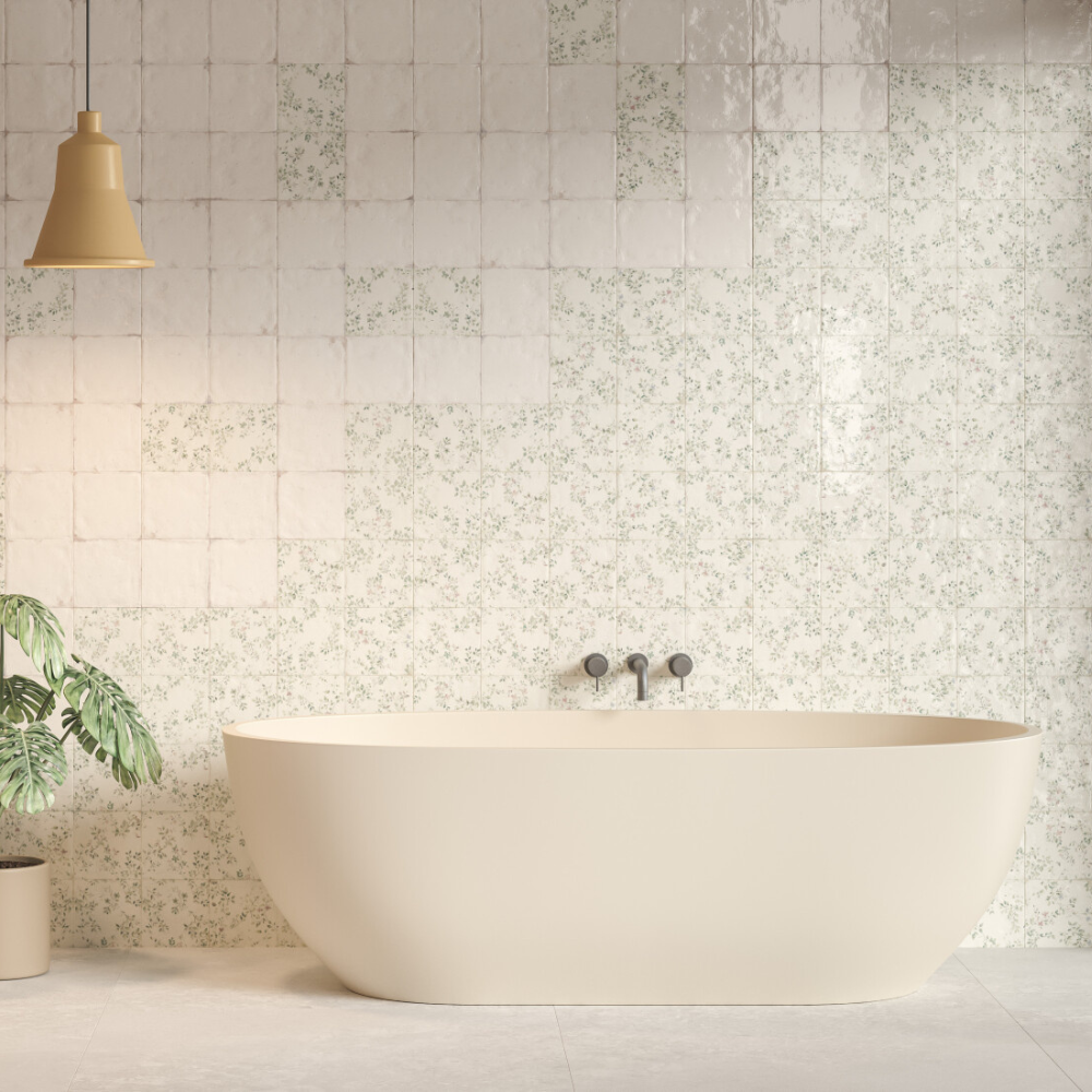 Mayolica Bloom Porcelain Tile 15 x 15cm