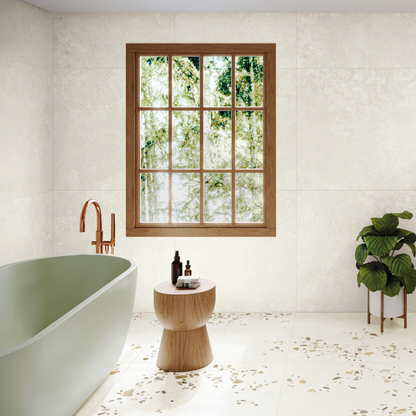 Awen White Natural Porcelain Tile 90 x 90cm-Delforno